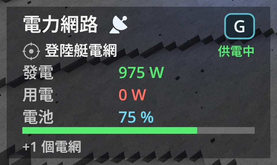有衛星涵蓋時左下角的電力資訊。